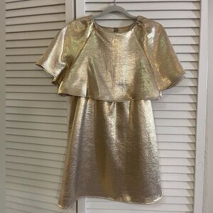 Zara | Dresses | Gold Kids Dress Zara | Poshmark